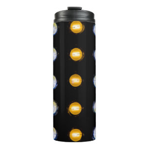 LEIDENE lichten, close-up abstracte achtergrond. Thermosbeker