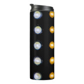 LEIDENE lichten, close-up abstracte achtergrond. Thermosbeker (Geroteerd rechts)