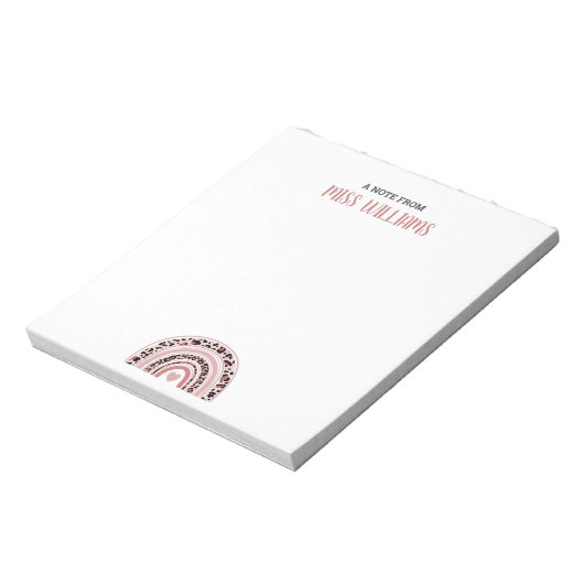 Leider Boho Rainbow Leopard Print Notitieblok (Linkerzijde)