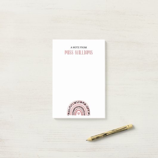 Leider Boho Rainbow Leopard Print Post-it® Notes (Op bureau)