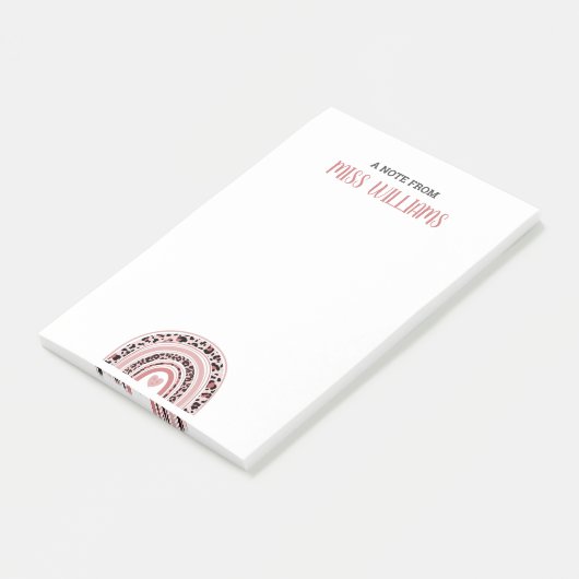 Leider Boho Rainbow Leopard Print Post-it® Notes (Schuin)