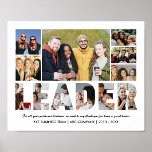 Leider Fotocollage Gepensioneerde Baas Afscheidsfe Poster