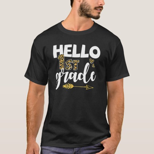 Leider Hallo eerste graad terug naar school T-shirt (Voorkant)