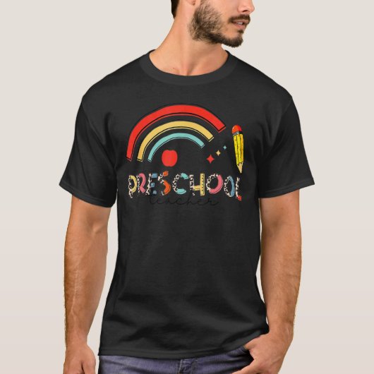 Leider Leider Lopard Rainbow Prek Leraar T-shirt (Voorkant)
