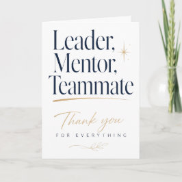 Leider Mentor Teamgenoot Bedankt Kaart