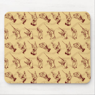 Leider (patroon in bruin en ochre) muismat