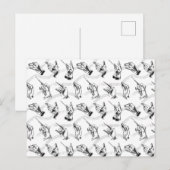Leider (patroon in zwart-wit) briefkaart (Voorkant / Achterkant)
