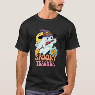 Leider van de 'Haunted House Moon Night Groovy Spo T-shirt