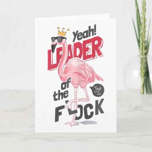 Leider van de kudde Flamingo Moederdag Kaart (Voorkant)