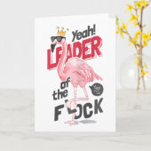 Leider van de kudde Flamingo Moederdag Kaart (Gele Bloem)