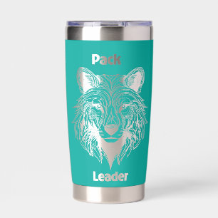 Leider Van De Meute Negatieve Ruimte Wolf Geïsoleerde Drinkbeker