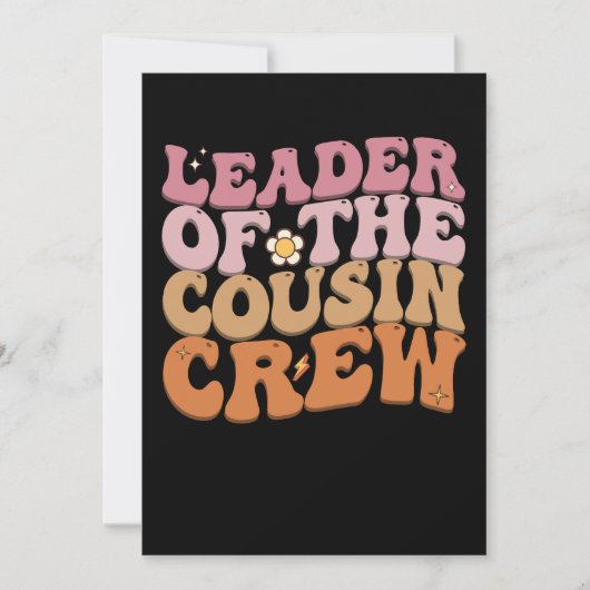 Leider van de neef Crew Groovy Retro Kaart (Voorkant)