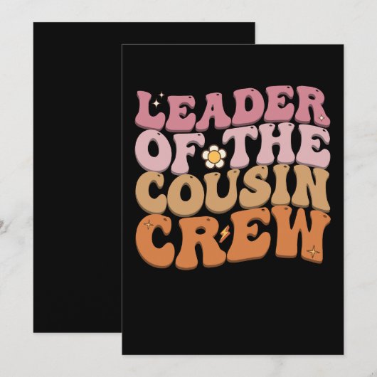 Leider van de neef Crew Groovy Retro Kaart (Voorkant / Achterkant)