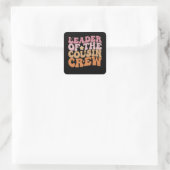 Leider van de neef Crew Groovy Retro Vierkante Sticker (Tas)