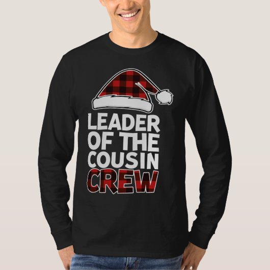 Leider van de Neef Crew met kerstbuffels Red Pl. T-shirt (Voorkant)