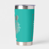 Leider van de roedel Negatieve Ruimte Wolf Geïsoleerde Drinkbeker (Links)