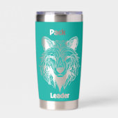 Leider van de roedel Negatieve Ruimte Wolf Geïsoleerde Drinkbeker (Voorkant)