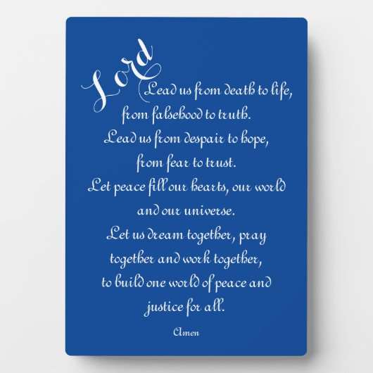 Leider van ons - Wereldvredesgebed Fotoplaat (voorkant)