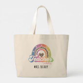 Leider Vibes Rainbow Leopard Print Grote Tote Bag (Achterkant)