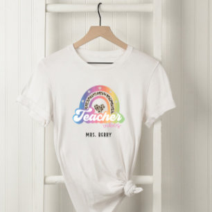 Leider Vibes Rainbow Leopard Print T-shirt