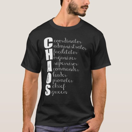Leider voor beheerderstoezichthouder Chaos Coordin T-shirt (Voorkant)