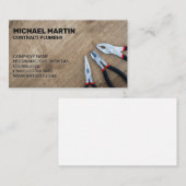 Leiders op houten tafel visitekaartje (Voorkant / Achterkant)