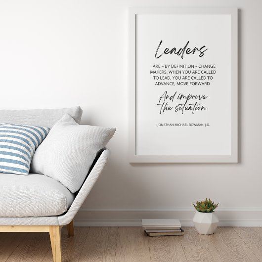 Leiders zijn per definitie veranderaars poster