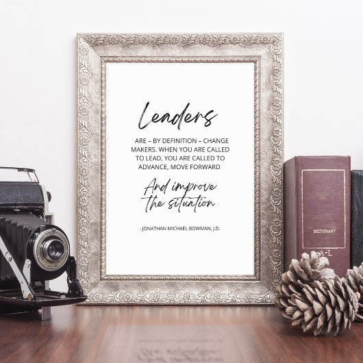 Leiders zijn per definitie veranderaars poster