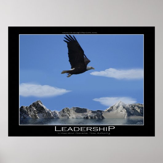 LEIDERSCHAP ~ Bald Eagle Motivatie Poster (Voorkant)