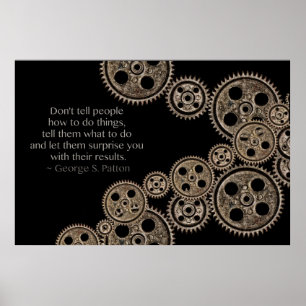 Leiderschap, citaat van George S. Patton Poster