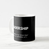 Leiderschap Grappige Leiders Werk Definitie Koffiemok (Voorkant links)
