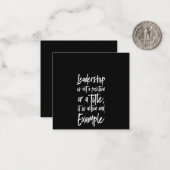 leiderschap is een voorbeeld notitiekaartje (Voorkant / Achterkant in situ)