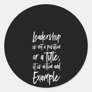 leiderschap is een voorbeeld ronde sticker