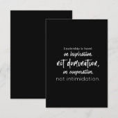 leiderschap is gebaseerd op inspiratie en niet op  bedankkaart (Voorkant / Achterkant)