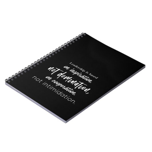 leiderschap is gebaseerd op inspiratie en niet op  notitieboek (Linkerzijde)