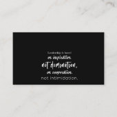 leiderschap is gebaseerd op inspiratie en niet op visitekaartje (Voorkant)