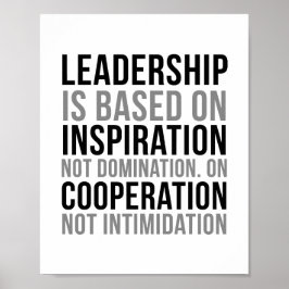 Leiderschap is gebaseerd op inspiratie poster