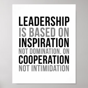 Leiderschap is gebaseerd op inspiratie poster