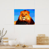 Leiderschap Koning Leeuw Kleurrijke Portretkunstwe Poster (Keuken)