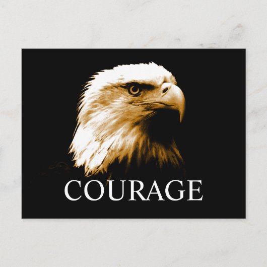 Leiderschap Moed Onbevreesde Kale Eagle Briefkaart (Voorkant)