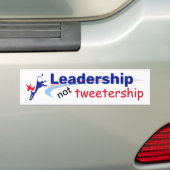 Leiderschap niet tweetership bumpersticker (Op auto)