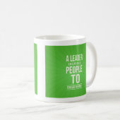 Leidersmok - groen met citaat koffiemok (Voorkant rechts)