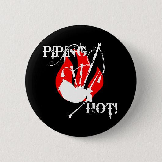 Leiding heet! ronde button 5,7 cm (Voorkant)