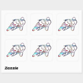 Leiding in bocht-regenboog vierkante sticker (Vel)