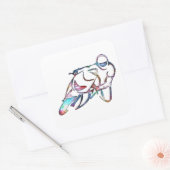 Leiding in bocht-regenboog vierkante sticker (Envelop)