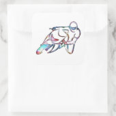 Leiding in bocht-regenboog vierkante sticker (Tas)