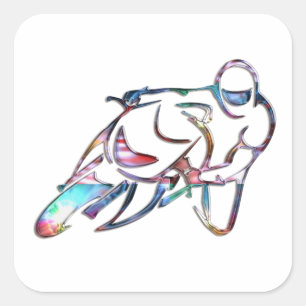 Leiding in bocht-regenboog vierkante sticker