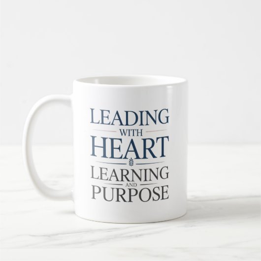 Leiding met hart, leren en doel koffiemok (Links)