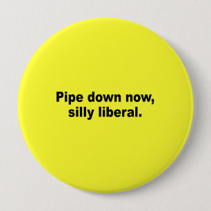 Leiding nu naar beneden, gekke liberaal ronde button 4,0 cm