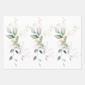 Leidingen Foliage Botanische Gold-Waterverf Inpakpapier Vel (Voorkant)